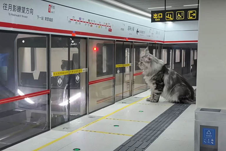 Миниатюрное метро для котиков сделали в Китае – видео