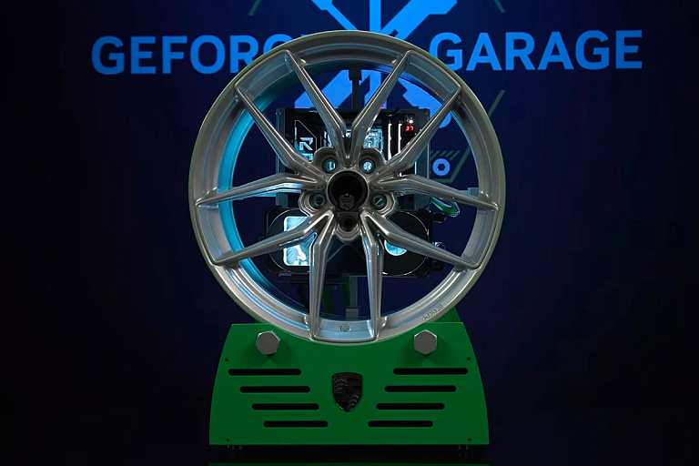 Nvidia превратила колесо Porsche в игровой компьютер – как он выглядит