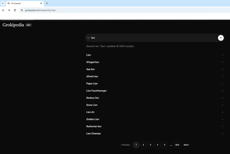 Скриншот: grokipedia.com