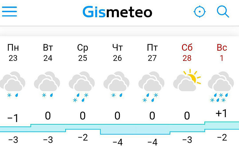 Скриншот: gismeteo.by